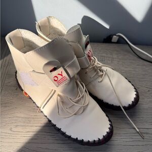 CrazySavage Womens Leather Booties Fur Lined Thickening Thermal High Top